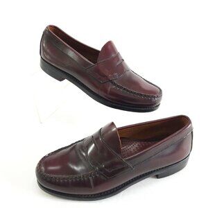 G.H. Bass & Co Womens Weejuns Leather Penny Loafers Size 8 EE Wide Burgundy N731